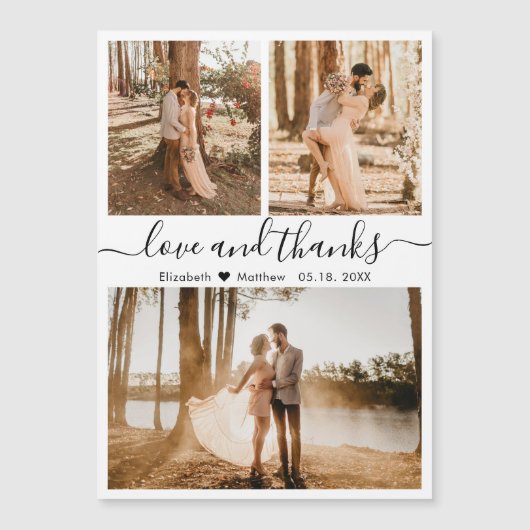 愛と感謝してい写真の結婚感謝の磁石 (正面)