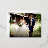 愛と感謝してい写真の結婚感謝の箔 箔シーズンポストカード (正面/裏面)