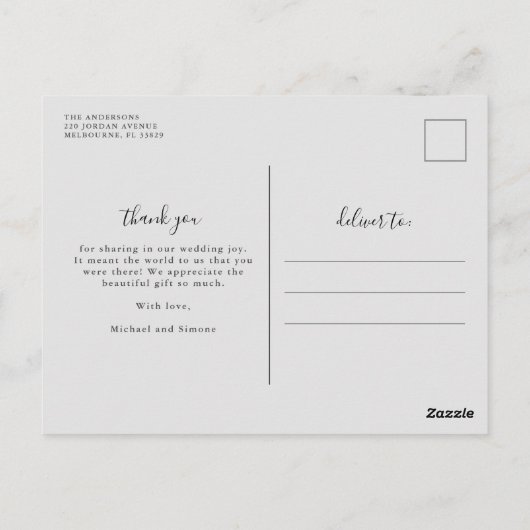 愛と感謝してい写真の結婚感謝はがき ポストカード (裏面)