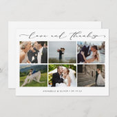 愛と感謝してい写真コラージュ結婚ズ サンキューカード (正面/裏面)