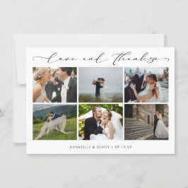 愛と感謝してい写真コラージュ結婚ズ サンキューカード