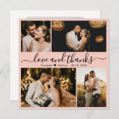 愛と感謝してい写真コラージュ結婚ズ サンキューカード (正面/裏面)