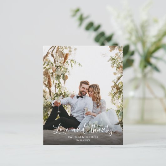 愛と感謝してい写真予算結婚のサンキューカード (スタンド正面)