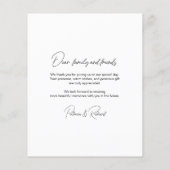 愛と感謝してい写真予算結婚のサンキューカード (裏面)