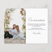 愛と感謝してい写真予算結婚のサンキューカード (裏面)