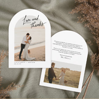 愛と感謝してい写真結婚のサンキューカード 招待状