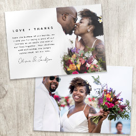 愛と感謝してい写真結婚の サンキューカード