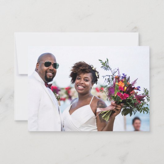 愛と感謝してい写真結婚の サンキューカード (裏面)