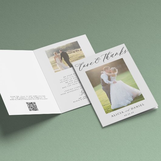 愛と感謝してい写真QRコード結婚はあなた カード