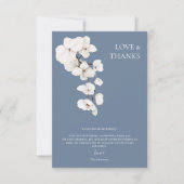 愛と感謝してい埃の多い青い白い結婚蘭 サンキューカード (正面)