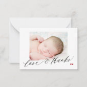 愛と感謝してい感謝していカスタムの写真の赤ちゃんシャワーあなた ノートカード (正面)