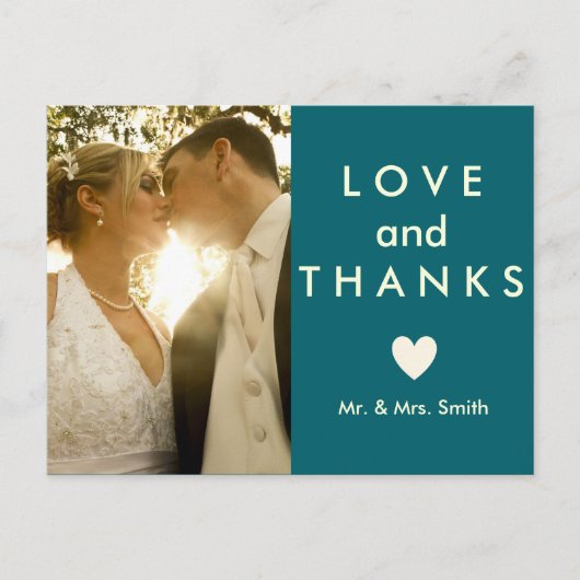 愛と感謝してい感謝 ポストカード (正面)