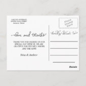 愛と感謝してい手書きの三結婚つの写真 ポストカード (裏面)