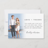 愛と感謝してい暗色の写真結婚の サンキューカード (正面)