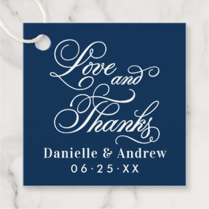 愛と感謝してい海軍書道の結婚モノグラム フェイバータグ