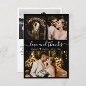 愛と感謝してい白黒の結婚サンキューカード サンキューカード (正面/裏面)