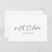 愛と感謝してい白黒サンキューカード サンキューカード (正面/裏面)