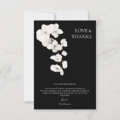 愛と感謝してい白黒ランのフローラ結婚ズ サンキューカード (正面)