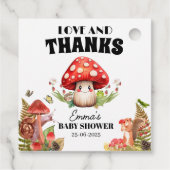 愛と感謝してい真菌キノコ蛾ベビーシャワー フェイバータグ (裏面)