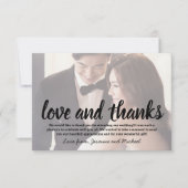 愛と感謝してい結婚の写真 サンキューカード (正面)