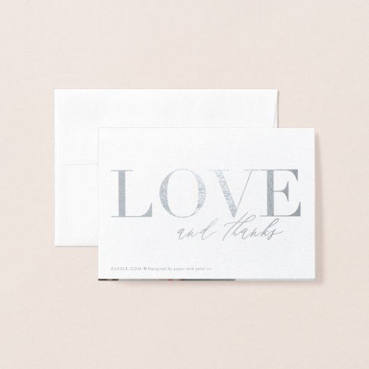 愛と感謝してい結婚サンキューカード 箔カード (裏面封筒付き)