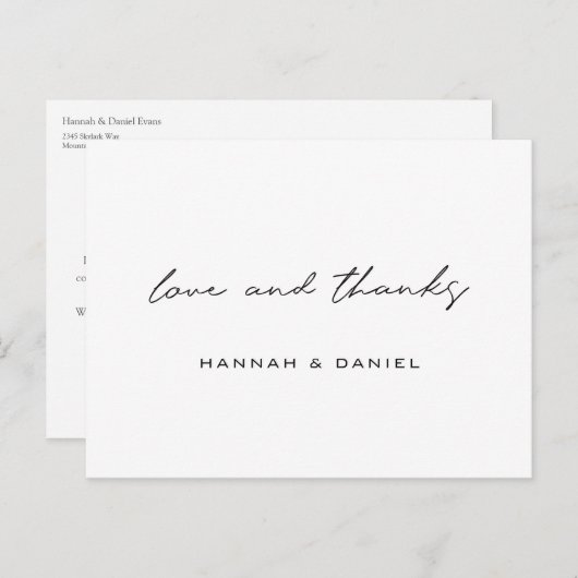 『愛と感謝してい結婚シンプルの感謝』  ポストカード (正面/裏面)