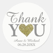 愛と感謝してい結婚式の引き出物白 ラウンドシール (正面)