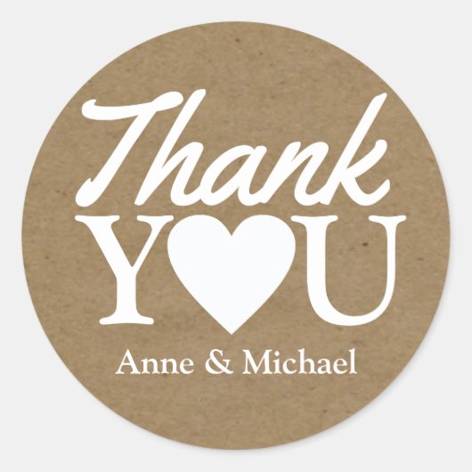 愛と感謝してい結婚式の引き出物 ラウンドシール (正面)