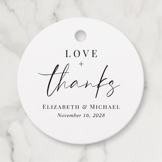 愛と感謝してい結婚披露宴 フェイバータグ (正面)