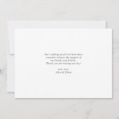 愛と感謝してい緑のトロピカル結婚ズ サンキューカード (裏面)