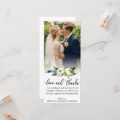 愛と感謝してい緑のフローラの結婚写真カード カード (正面/裏面インサイチュ)