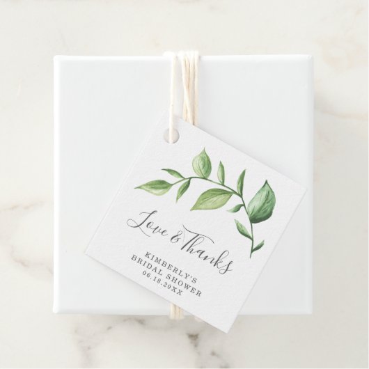 愛と感謝してい緑素朴のブライダルシャワー フェイバータグ (インサイチュ)