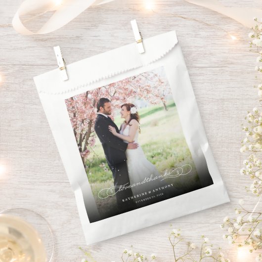 愛と感謝してい脚本書道写真結婚の フェイバーバッグ (クリップ留めされた状態)