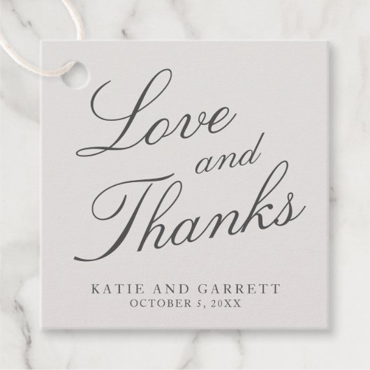 愛と感謝してい色エレガント無地のグ結婚レイ フェイバータグ (正面)