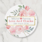 愛と感謝してい赤面ピンクと緑結婚の フェイバータグ (正面)