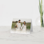 愛と感謝してい金ゴールドスクリッ結婚トの写真 サンキューカード (正面)