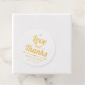 愛と感謝してい金ゴールドホイルタイポグラフィ結婚の フェイバータグ (箱)