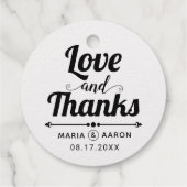 愛と感謝してい金ゴールドホイルタイポグラフィ結婚の フェイバータグ (裏面)
