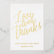 愛と感謝してい金ゴールド書の写真