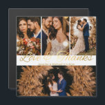 愛と感謝してい金ゴールド4枚の写真コラージュ結婚マグネット<br><div class="desc">愛エレガントと感謝してい金ゴールド書4枚の写真コレージ結婚マグネット</div>
