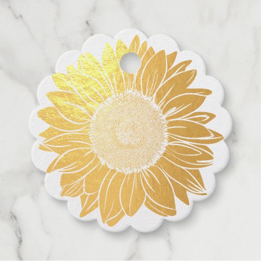 愛と感謝してい金素朴箔ひまわり結婚の フェイバータグ (正面)