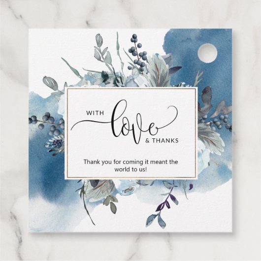 愛と感謝してい青い水の色とフローラ フェイバータグ (裏面)