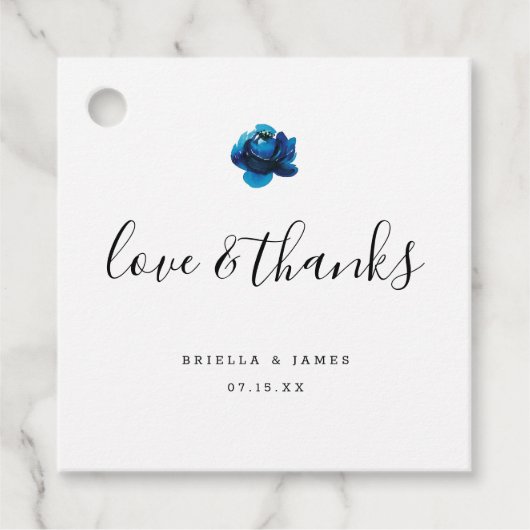 愛と感謝してい青い牡丹の結婚あなた感謝していのこと フェイバータグ (正面)