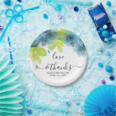 愛と感謝してい青の花、フローラ結婚の ペーパープレート (パーティー)