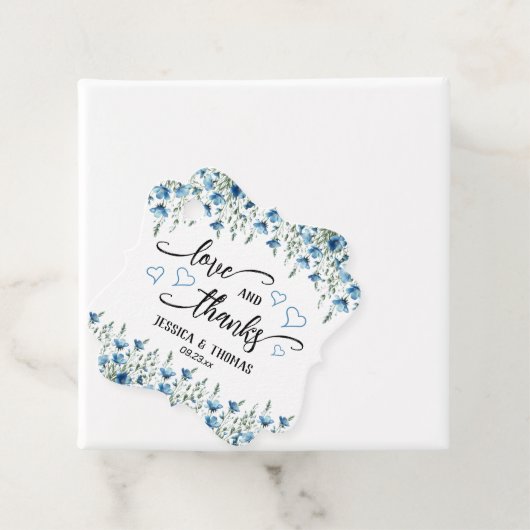 愛と感謝してい青素朴ボホワイルドフラワー結婚ズ フェイバータグ (インサイチュ)