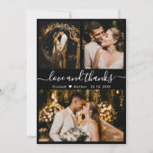 愛と感謝してい黒と白が結婚ありがとう サンキューカード (正面)
