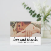 愛と感謝してい黒字素朴の結婚写真 ポストカード (スタンド正面)