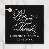 愛と感謝してい黒書道の結婚モノグラム フェイバータグ (正面)