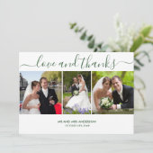 愛と感謝してい3の写真結婚ハンターグリーン サンキューカード (スタンド正面)