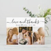 愛と感謝してい3フォトコラージュ結婚ズ サンキューカード (スタンド正面)